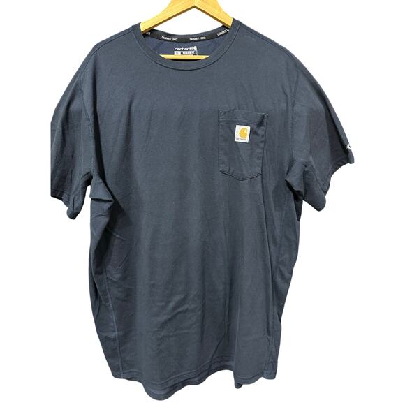 Carhartt Force Relaxed Fit Short Sleeve Pocket T Shirt Navy XLT 106652126 - Picture 1 of 9